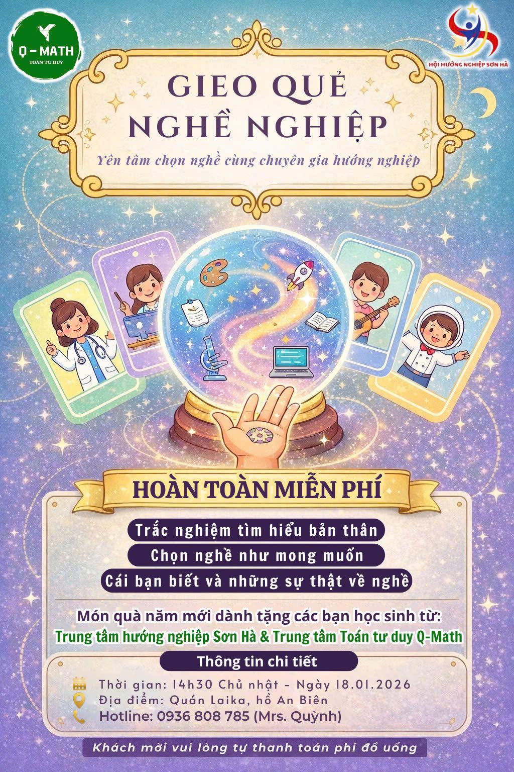 CHƯƠNG TRÌNH THÁNG 1: GIEO QUẺ NGHỀ NGHIỆP