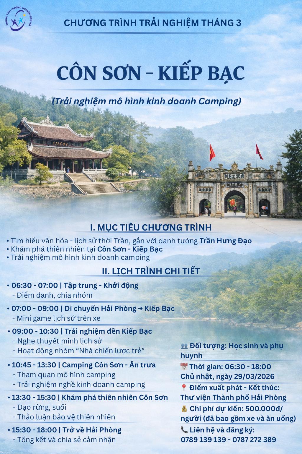 CHƯƠNG TRÌNH TRẢI NGHIỆM THÁNG 3: CÔN SƠN – KIẾP BẠC (01 NGÀY)